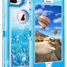 iPhone 7/8 Plus Case Protective Glitter 3D Quicksand Protective TPU Blue