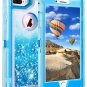 iPhone 7/8 Plus Case Protective Glitter 3D Quicksand Protective TPU Blue