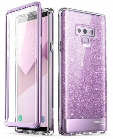 Samsung Galaxy Note 9 Case FullBody Glitter Bumper Protective TPU Bumper Purple