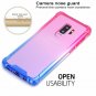 Case for Galaxy S9 Plus Shock Absorption Flexible Soft Edge Bumper Pink Blue