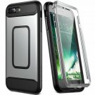 iPhone 7/8 Plus Case Full Body with Builtin Screen Protector Shockproof Silver