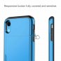 Case for iPhone XR Card Slot Holder Heavy Duty AntiScratch Dual Layer Blue