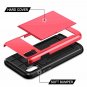 Case for iPhone XR Wallet Card Slot Holder Heavy Duty Soft Rubber Bumper Red