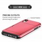 Case for iPhone XR Wallet Card Slot Holder Heavy Duty Soft Rubber Bumper Red