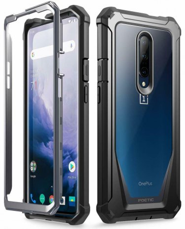 OnePlus 7 Pro Rugged Clear Case FullBody Hybrid Shockproof Bumper Cover Black