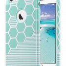 iPhone 6/6s Plus Case Dual Layer Soft Silicone Hard Back Honey Comb Stripes