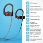 Bluetooth Headphones Sport IPX7 Waterproof Wireless Earbuds Richer Bass HiFi Red