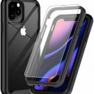iPhone 11 Pro Case Tempered Glass Screen Protector Full Body Shockproof Black