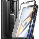 For OnePlus 7 Pro Case FullBody Rugged Holster Kickstand Builtin Screen Black