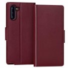 Case for Galaxy Note 10 Luxury Cowhide Leather Handmade Wallet Kickstand Wine