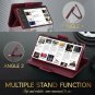 Case for Galaxy Note 10 Luxury Cowhide Leather Handmade Wallet Kickstand Wine