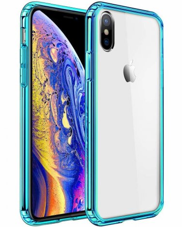 Case for iPhone X/Xs Clear Anti Scratch Shock Absorption Cover Shockproof Green