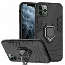 iPhone 11 Pro Max Cases Stylish Dual Layer Hard PC Back Ring Kickstand Black
