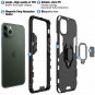 iPhone 11 Pro Max Cases Stylish Dual Layer Hard PC Back Ring Kickstand Black