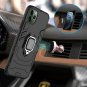 iPhone 11 Pro Max Cases Stylish Dual Layer Hard PC Back Ring Kickstand Black