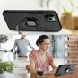 iPhone 11 Pro Max Cases Stylish Dual Layer Hard PC Back Ring Kickstand Black