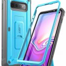 For Galaxy S10 Plus Case FullBody Dual Layer Rugged Holster  Kickstand Blue