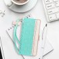 Samsung Galaxy Note 10 Plus Case Leather Romantic Carved Flower Mint Green