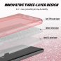 Samsung Galaxy Note 10 Case Glitter Slim Bling Crystal Clear 3 Layer Hybrid Pink