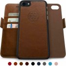 Case iPhone 8/7 Wallet Vegan Leather,Magnetic Detachable Shock Proof Chocolate
