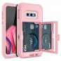 Case For Galaxy S10e Wallet Built in Screen Protector Card Holder Mirror Pink