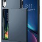 Case for iPhone XR Wallet Card Holder Anti Scratch Dual Layer Rubber Bumper Blue