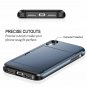 Case for iPhone XR Wallet Card Holder Anti Scratch Dual Layer Rubber Bumper Blue