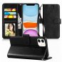iPhone 11 6.1 inch Case for Wallet with Kickstand Card Slots PU Leather Black