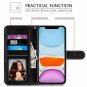 iPhone 11 6.1 inch Case for Wallet with Kickstand Card Slots PU Leather Black