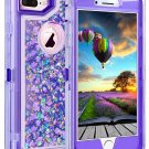 iPhone 7/8 Plus Case Protective Glitter 3D Quicksand Protective TPU Purple