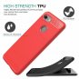 Google Pixel 3a Case Slim Shock Absorption Carbon Fiber TPU Flexible Soft Red
