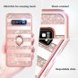 For Galaxy S10 Plus Glitter Ring Holder Kickstand Bling Diamond Bumper Rosegold