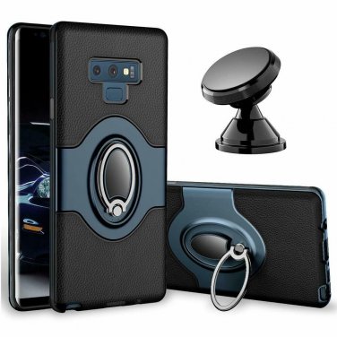 Galaxy Note 9 Case Ring Holder KickstandDashboard Magnetic Car Mount Navy Blue