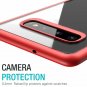 For Galaxy S10 Plus Case Hybrid Soft Grip Matte Finish Clear Back Panel Red