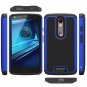 &Icirc;�otorola Droid Turbo 2 Case Shock Absorption] Hybrid Dual Layer Protective Blue