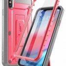 Case for iPhone XS Max  FullBody Rugged Holster BuiltIn Screen Protector Pink