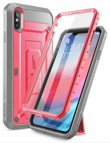 Case for iPhone XS Max  FullBody Rugged Holster BuiltIn Screen Protector Pink
