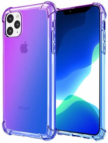 For iPhone 11 Pro Max Case Shock Resistant Flexible TPU Rubber Soft Blue/Purple