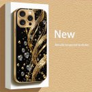iPhone 15 pro max Case Golden Metallic Paint And Tempered Glass