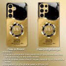 for Samsung Galaxy S25 case Black Golden Round Letter W Design