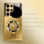 for Samsung Galaxy S25 case Black Golden Round Letter W Design