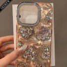 For iPhone 16 Pro Max Case  with Colorful Love Rhinestone Mobile Phon
