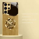 for SamSung S25 Ultra Case Men's Minimalist Horse Golden Metal Tempered Glass