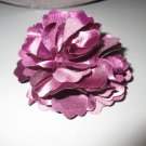 Purple satin flower pin barette