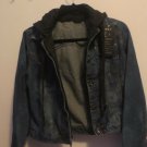 Hooded crop denim jacket