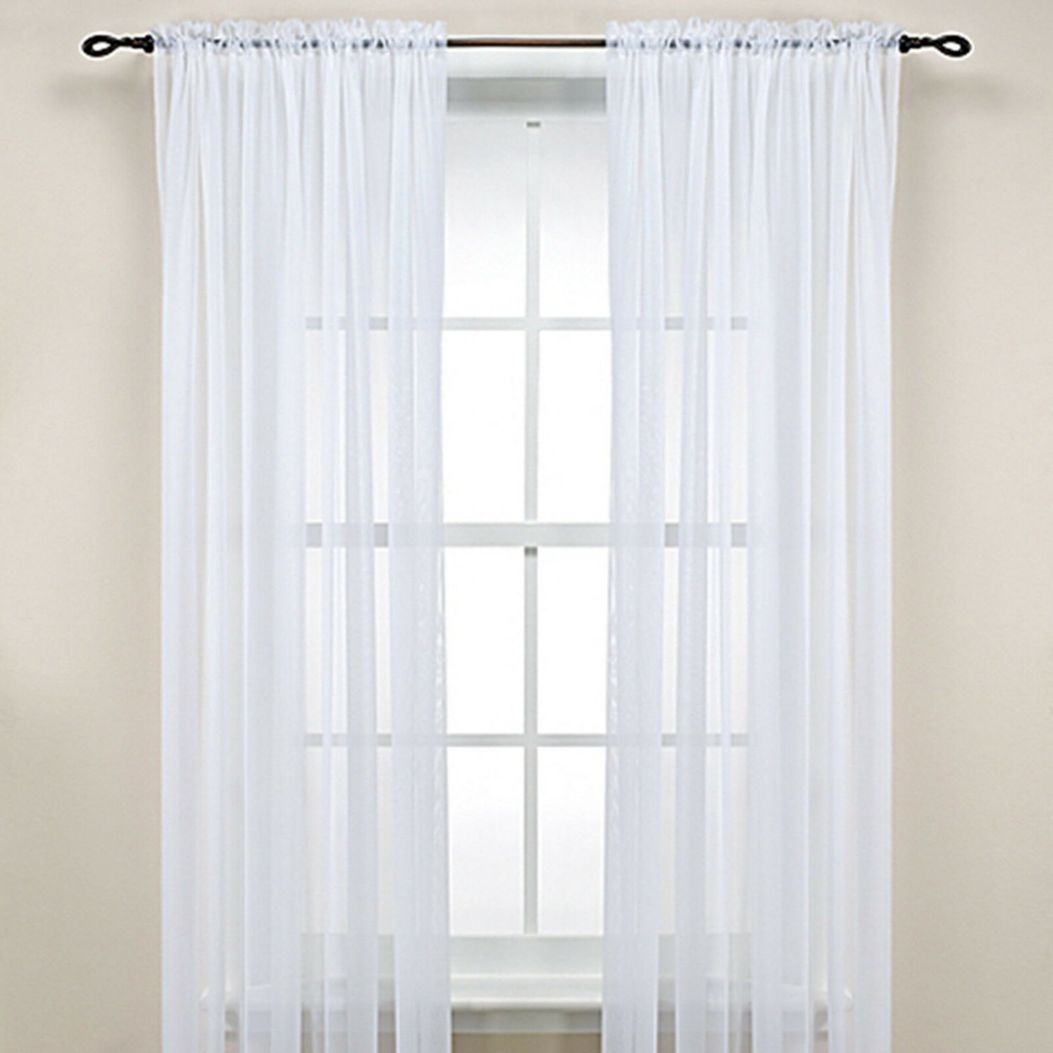 Sheer white 84" curtain panel