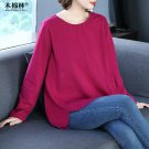 women's 2019 new spring shirt women loose cover belly long-sleeved T-shirt
