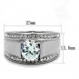 TK2054 - High polished (no plating) Stainless Steel Ring with AAA Grade CZ in Clear
