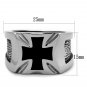 TK2064 - High polished (no plating) Stainless Steel Ring with Epoxy in Jet