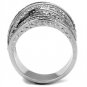 TK2096 - High polished (no plating) Stainless Steel Ring with AAA Grade CZ in Clear